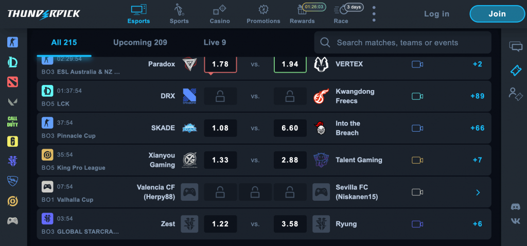 thunderpick ranking sistem